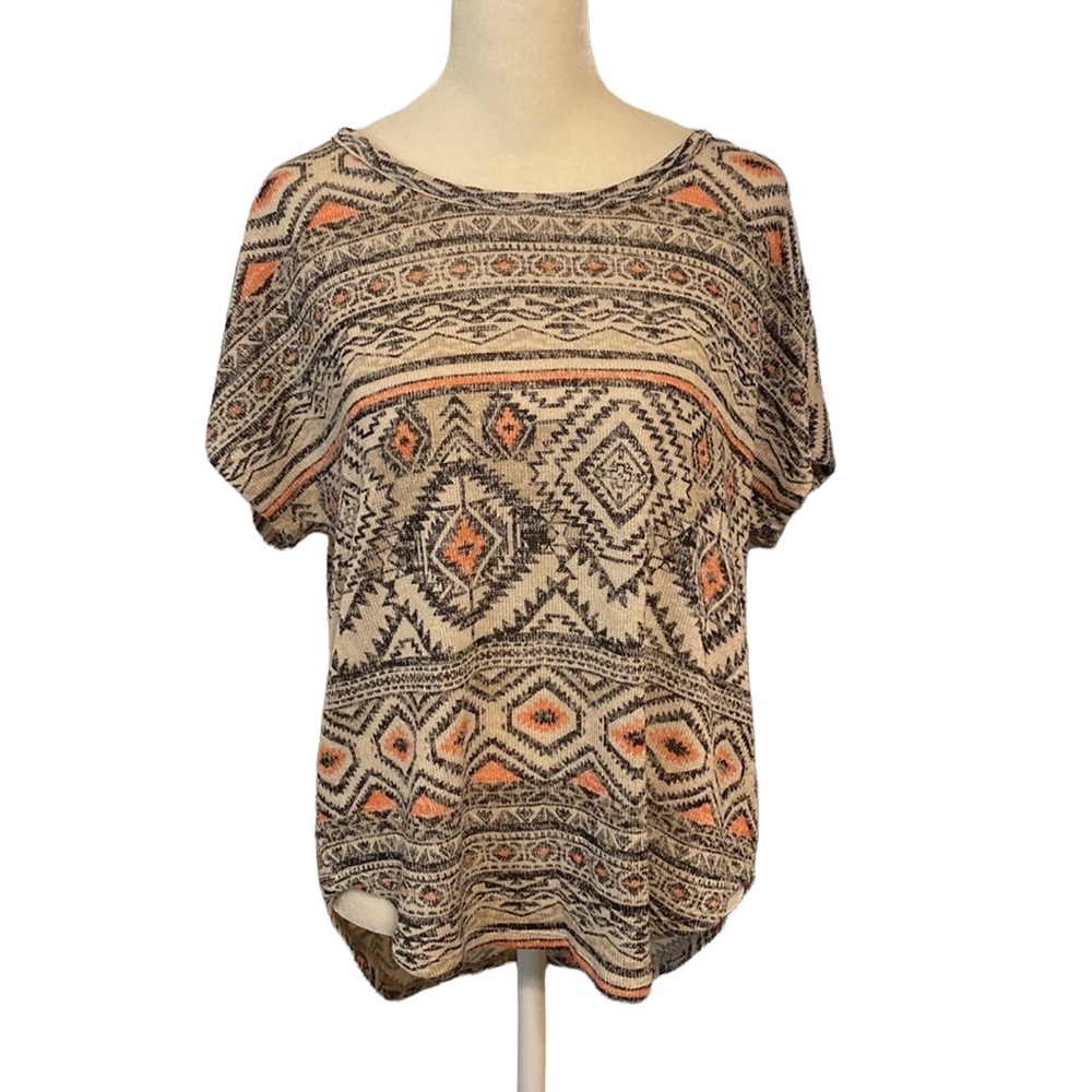 ALMOST FAMOUS Aztec tribal knit top